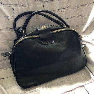 NEW Black handbag with fold out tablet bag design